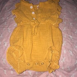 Yellow one piece summer short set.